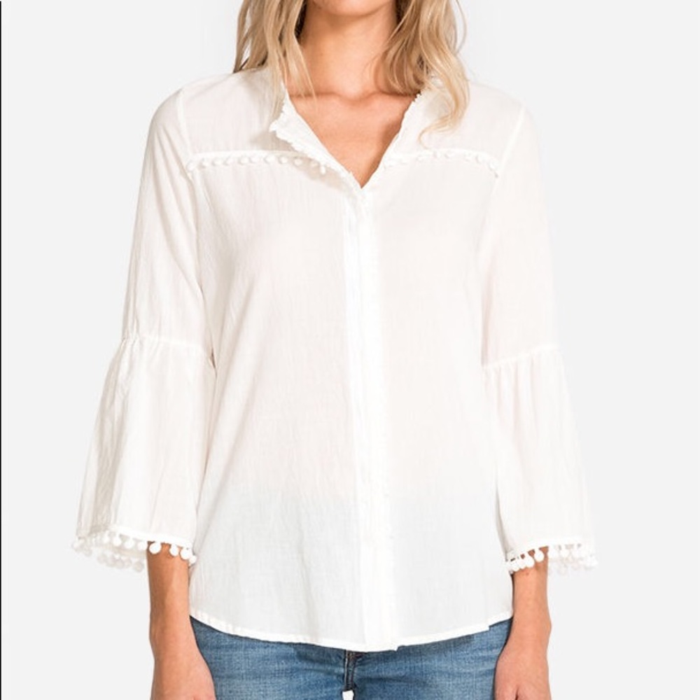 Johnny Was Calme flute sleeve button top